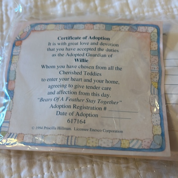 Vintage Cherished Teddies Collectible Bear Figurine- #617164- “ Willie” - Picture 5 of 8